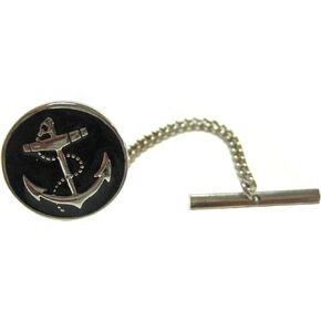 Black Nautical Anchor Tie Tack