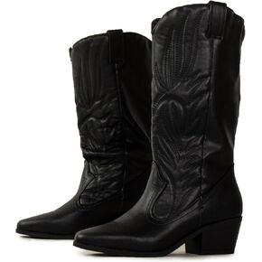 RF ROOM OF FASHION Women's Western Cowboy Knee High Boots