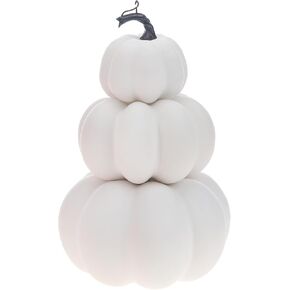 11.4 Inch Simulation White Pumpkin Stacked Decoration Artificial Fake Vegetable Tower Lifelike 3 Layers Display Wedding Restaurant Party