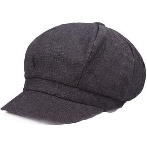Women Denim Newsboy Cabbie Peaked Beret Cap Vintage Baker Boy Visor Artist Hat in Saudi Arabia