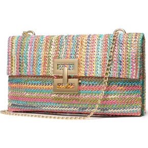 I IHAYNER Straw Clutch Purses for Women Summer Beach Shoulder Crossbody Bag Evening Handbag Woven Envelope Clutch for Party