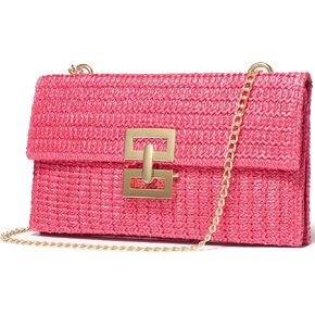 I IHAYNER Straw Clutch Purses for Women Summer Beach Shoulder Crossbody Bag Evening Handbag Woven Envelope Clutch for Party
