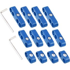 Unifizz 12pcs 7mm 8mm Spark Plug Wire Separators Kit,Spark Plug Wire Separators Plastic Kit,Plug Wire Divider Looms Ignition Wire Separators Holders,Engine Spark Plug Wire Separator Divider (Black)