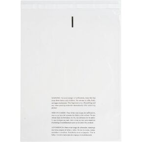 ProLine Industrial - 8" X 10" Self Seal Clear Poly Bags with Suffocation Warning for Packaging, Shipping & FBA - Permanent Adhesive (1000)