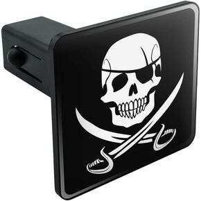 Pirate Skull Crossed Swords Jolly Roger Tow Trailer Hitch Cover Plug Insert 2"