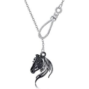 Horse Necklace 925 Sterling Silver Horse Y Shaped Necklace Horse Jewelry For Women Horse Lovers