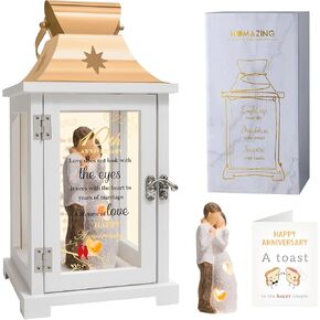 10th Wedding Anniversary Lantern, Best 10th Anniversary Wedding Gifts for Couple Parents Wife Husband Tin 10 Years of Marriage for Him Her, Unique 10th Wedding Ideas