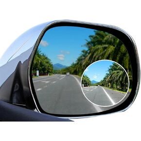 Lebogner 2 حزمة من مرايا البقع العمياء ملحقات السيارة، مرآة رؤية خلفية محدبة رفيعة من الزجاج عالي الدقة مقاس 2 بوصة، زاوية واسعة 360 درجة تدور 30 ​​درجة عصا قابلة للتعديل على المرآة لجميع السيارات وسيارات الدفع الرباعي والشاحنات in Kuwait