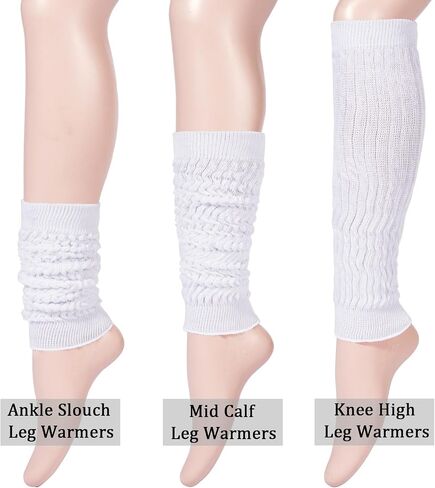 Moon Wood 80s Neon Slouch Leg Warmers for Women Leg Warmers Extra Long Knit Knee High Scrunch Socks in Saudi Arabia