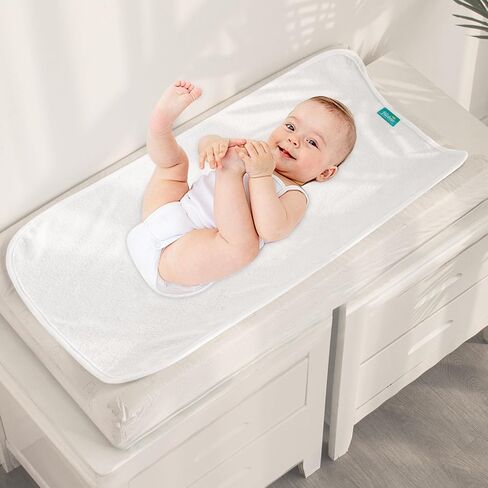 Changing Pad Liners 5-Pack Waterproof, 28"x15", Flannel, Absorbent | White, Flannel Cotton Surface, Waterproof TPU Backing, Absorbent & Quick-Dry, Machine Washable, Fits Standard Changing Pads in Saudi Arabia