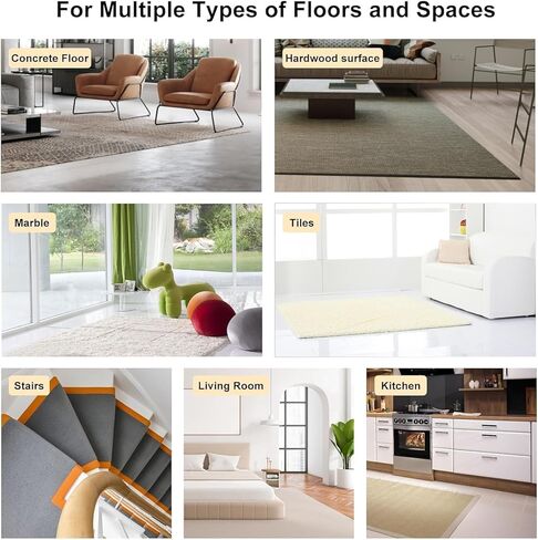 مقبض سجاد، شريط سجاد غير قابل للانزلاق، وسادة سجاد مضادة للتجعيد، ملصقات مزدوجة الجوانب قابلة للغسل وإعادة الاستخدام للأرضيات الصلبة وأرضيات البلاط والسجاد وسجادة الأرضية. (12) (12)، أسود in Kuwait