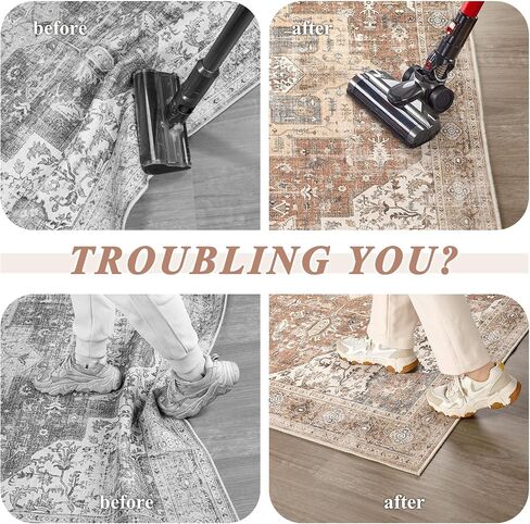 Rug Tape Carpet Sticker for Hardwood Floors - 12 PCS Anti Slip Rug Stickers Rug Grips for Wood Floor Carpet Stickers for Area Rugs to Prevent Sliding - White in Saudi Arabia