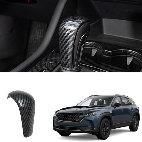 غطاء مقبض ناقل الحركة من ألياف الكربون لعام 2020 2021 2022 2023 2024 Mazda 3 CX30 CX50 الملحقات الداخلية، غطاء غطاء ناقل الحركة، غطاء مقبض ناقل الحركة المركزي in Kuwait