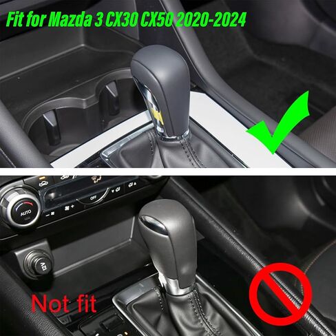 غطاء مقبض ناقل الحركة من ألياف الكربون لعام 2020 2021 2022 2023 2024 Mazda 3 CX30 CX50 الملحقات الداخلية، غطاء غطاء ناقل الحركة، غطاء مقبض ناقل الحركة المركزي in Kuwait