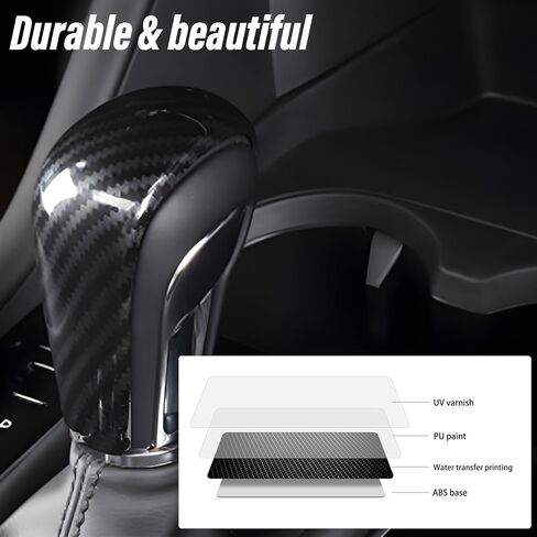 غطاء مقبض ناقل الحركة من ألياف الكربون لعام 2020 2021 2022 2023 2024 Mazda 3 CX30 CX50 الملحقات الداخلية، غطاء غطاء ناقل الحركة، غطاء مقبض ناقل الحركة المركزي in Kuwait