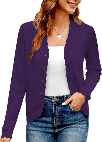 Yekaty Womens Cropped Cardigan Sweaters Lightweight Button Down Sweaters Bolero Shrugs for Dresses in Saudi Arabia