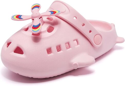 Kid's Girls Boys Clogs Garden Shoes Shark Slides Fun airplane shape slippers Lightweight Breathable Slides Slippers Summer Indoor Outdoor Kids Beach Pool Water Sandals in Saudi Arabia