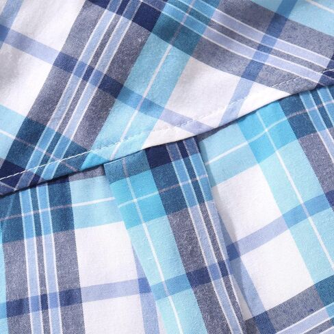 Spring&Gege Boys' Short Sleeve Button Down Shirts Casual Woven Plaid (4-12 Years) in Saudi Arabia