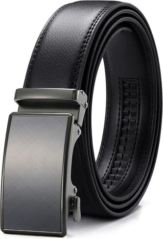 حزام فستان أسود من CHAOREN للرجال - أحزمة سقاطة 1 3/8 بوصة للفستان الكاجوال - حزام صغير قابل للتعديل يناسب كل مكان in Kuwait