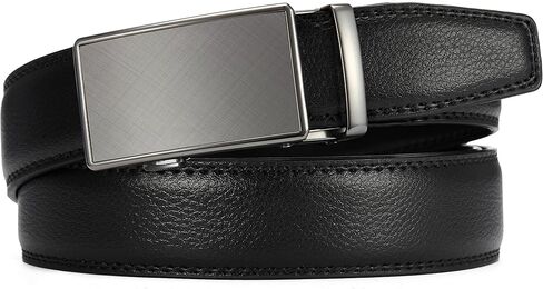 حزام فستان أسود من CHAOREN للرجال - أحزمة سقاطة 1 3/8 بوصة للفستان الكاجوال - حزام صغير قابل للتعديل يناسب كل مكان in Kuwait