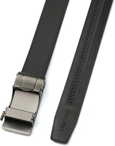 حزام فستان أسود من CHAOREN للرجال - أحزمة سقاطة 1 3/8 بوصة للفستان الكاجوال - حزام صغير قابل للتعديل يناسب كل مكان in Kuwait