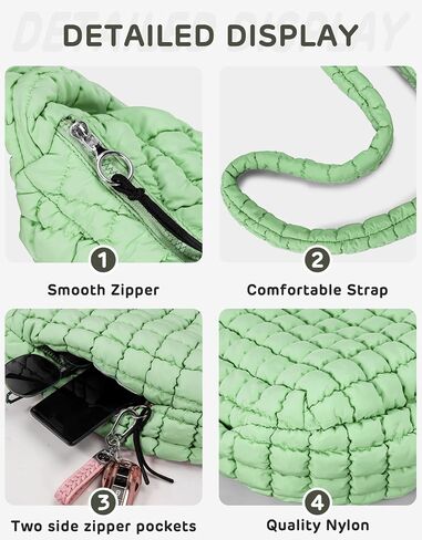 Puffer Tote Bag for Women, Quilted Tote Bag Large Crossbody Bag Hobo Bag Lightweight Carryall Bag for Women in Saudi Arabia
