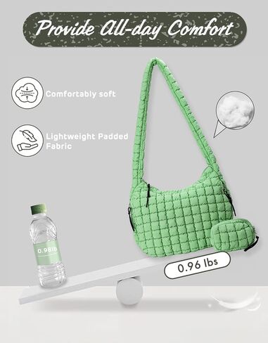 Puffer Tote Bag for Women, Quilted Tote Bag Large Crossbody Bag Hobo Bag Lightweight Carryall Bag for Women in Saudi Arabia