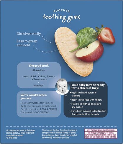 Gerber Strawberry Apple Spinach Teething Wafers, 6 Pack in Saudi Arabia