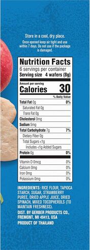 Gerber Strawberry Apple Spinach Teething Wafers, 6 Pack in Saudi Arabia