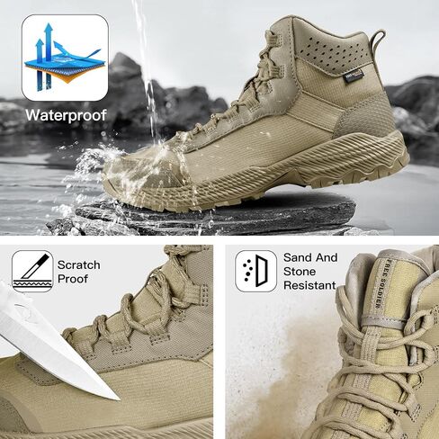 FREE SOLDIER Men's Tactical Hiking Boots Breathable Desert Boots Lightweight Work Military Boots in Saudi Arabia