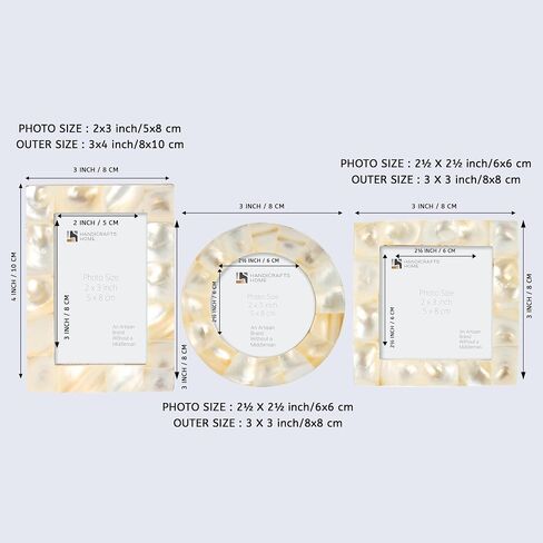 Handicrafts Home Mini Picture Frames Set of 3, Handmade Baby Keepsake Frames for Ultrasound Pictures, Newborn Photos & Grandchildren Portraits, Tiny Wallet Size Photo Frames for Nursery Decor, Blue in Saudi Arabia