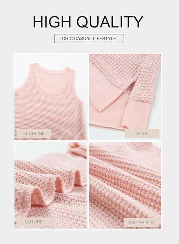 BLENCOT Women's Waffle Knit Summer Tank Top Casual Scoop Neck Sleeveless Loose Tunic Tops in Kuwait