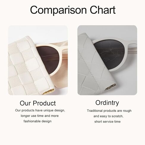 2 Pcs Soft Leather Sunglasses Case, Portable Leather Eyeglass Case Glasses Pouch Travel for Women Men in Saudi Arabia