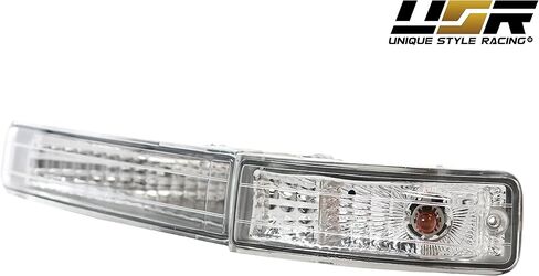 USR 95-97 LS400 أضواء إشارة الانعطاف - مجموعة مصابيح إشارة المصد الأمامي ذات العدسات الشفافة بالكامل من الكريستال JDM (يسار + يمين، داخلي + خارجي، 4 قطع) متوافق مع لكزس LS400 1995-1997 in Kuwait