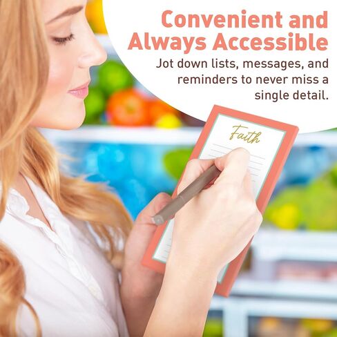 S&O Magnetic Notepads for Refrigerator 4 Pack, Strong magnet sheets for Fridge Sets - Magnetized List Pages for freezer - Sticky Notes for cooler - 3.5" x 7", 45 Pages in Saudi Arabia