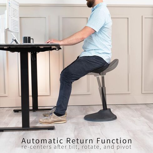 مقعد VIVO Sit Stand Perch للمنزل والمكتب، كرسي مكتب متذبذب غير قابل للانزلاق، مقعد بار قائم قابل للتعديل، كرسي توازن الجلوس النشط مع مقعد مبطن، أسود، CHAIR-S01P in Saudi Arabia
