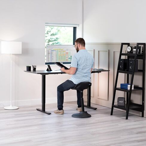 مقعد VIVO Sit Stand Perch للمنزل والمكتب، كرسي مكتب متذبذب غير قابل للانزلاق، مقعد بار قائم قابل للتعديل، كرسي توازن الجلوس النشط مع مقعد مبطن، أسود، CHAIR-S01P in Saudi Arabia