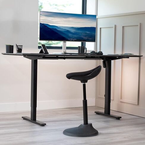 مقعد VIVO Sit Stand Perch للمنزل والمكتب، كرسي مكتب متذبذب غير قابل للانزلاق، مقعد بار قائم قابل للتعديل، كرسي توازن الجلوس النشط مع مقعد مبطن، أسود، CHAIR-S01P in Saudi Arabia