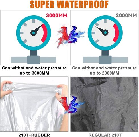 غطاء سيارة فضي مقاوم للماء في جميع الأحوال الجوية متوافق مع 1950-1992 VW BUS T1 T2 T3، مع سحاب الباب، حزام مقاوم للرياح، حقيبة تخزين in Kuwait