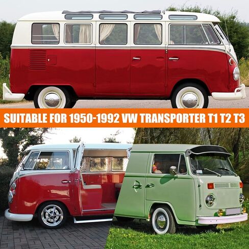 غطاء سيارة فضي مقاوم للماء في جميع الأحوال الجوية متوافق مع 1950-1992 VW BUS T1 T2 T3، مع سحاب الباب، حزام مقاوم للرياح، حقيبة تخزين in Kuwait