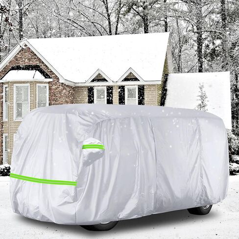 غطاء سيارة فضي مقاوم للماء في جميع الأحوال الجوية متوافق مع 1950-1992 VW BUS T1 T2 T3، مع سحاب الباب، حزام مقاوم للرياح، حقيبة تخزين in Kuwait