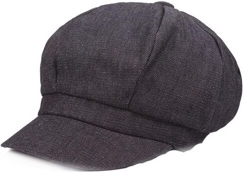 Women Denim Newsboy Cabbie Peaked Beret Cap Vintage Baker Boy Visor Artist Hat in Saudi Arabia