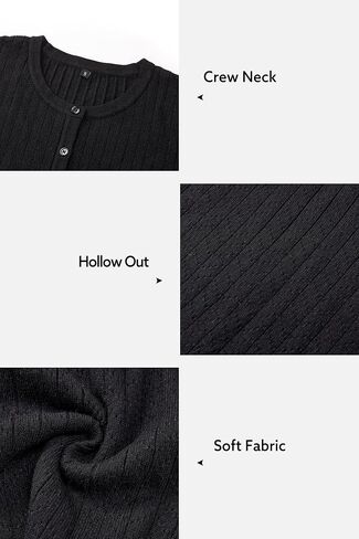 Newshows Womens Cardigan Sweaters 2024 Summer Lightweight Short Sleeve Cropped Bolero Shrug Hollow Out Button Down Knit Tops in Kuwait