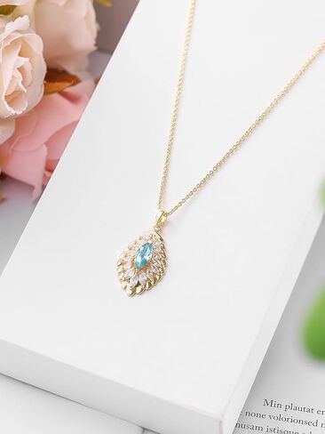 Oval Crystal Pendant Drop Dangle Necklaces for Women Glod Plated Costume Jewelry in Kuwait