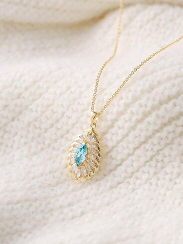 Oval Crystal Pendant Drop Dangle Necklaces for Women Glod Plated Costume Jewelry in Kuwait