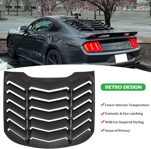 Bonbo Rear Window Louver Fits for Ford Mustang 1994 1995 1996 1997 1998 1999 2000 2001 2002 2003 2004 in GT Lambo Style Custom Fit Windshield Sun Shade Cover ABS (Matte Black) in Saudi Arabia