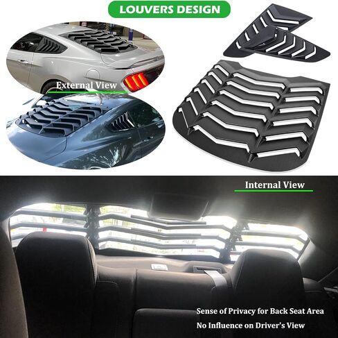 Bonbo Rear Window Louver Fits for Ford Mustang 1994 1995 1996 1997 1998 1999 2000 2001 2002 2003 2004 in GT Lambo Style Custom Fit Windshield Sun Shade Cover ABS (Matte Black) in Saudi Arabia