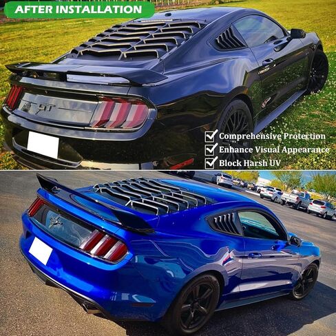 Bonbo Rear Window Louver Fits for Ford Mustang 1994 1995 1996 1997 1998 1999 2000 2001 2002 2003 2004 in GT Lambo Style Custom Fit Windshield Sun Shade Cover ABS (Matte Black) in Saudi Arabia
