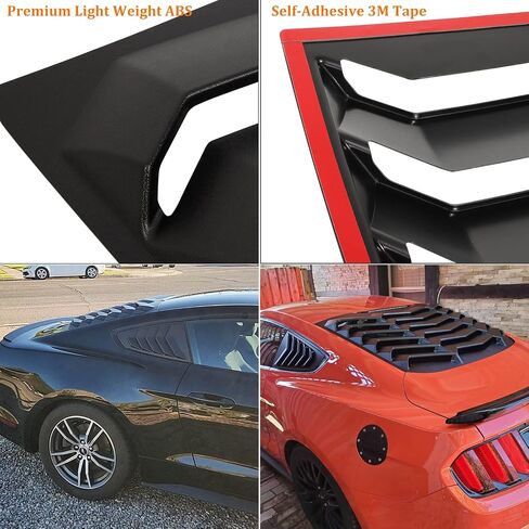 Bonbo Rear Window Louver Fits for Ford Mustang 1994 1995 1996 1997 1998 1999 2000 2001 2002 2003 2004 in GT Lambo Style Custom Fit Windshield Sun Shade Cover ABS (Matte Black) in Saudi Arabia