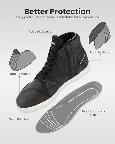 ILM أحذية ركوب الدراجات النارية للرجال جلد مضاد للانزلاق مقاوم للماء تنفس أحذية الشارع معدات واقية UB32 in Kuwait